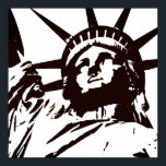 Freiheitsstatue Pop Art Poster<br><div class="desc">New York City - USA National und City Symbol Statuen,  Monumente und Gebäude - Statue of Liberty Foto Artwork - Statue of Liberty Silhouette Pop Art Style Black & White Artwork</div>
