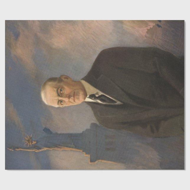 Freiheitsstatue & Präsident Woodrow Wilson Geschenkpapier (Flach)