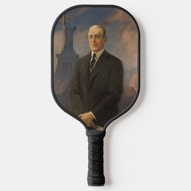 Freiheitsstatue & Präsident Woodrow Wilson Pickleball Schläger (Vorderseite)