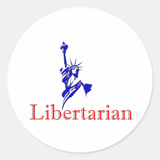 Freiheitsstatue — Retro Libertarian Ikone Runder Aufkleber (Vorderseite)