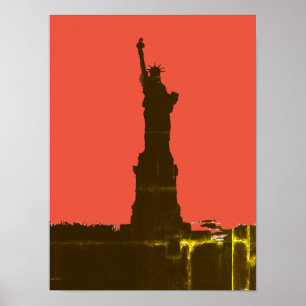 Freiheitsstatue Silhouette Pop Art Poster