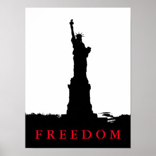 Freiheitsstatue Silhouette Poster Printwerbung