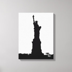 Freiheitsstatue Silhouette Wrapped Canvas Leinwanddruck