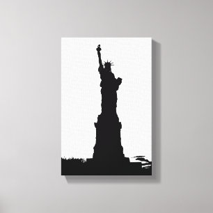 Freiheitsstatue Silhouette Wrapped Canvas Leinwanddruck