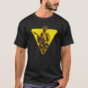 Freiheitsstatue spielt elektrische Gitarre Bass Ro T-Shirt