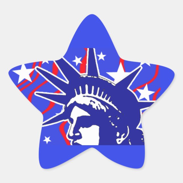 Freiheitsstatue Stern-Aufkleber (Vorderseite)