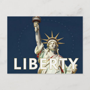 Freiheitsstatue Sterne Amerikanisch Patriotisch Postkarte