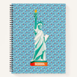 Freiheitsstatue & Sterne auf Light Blue Notizbuch