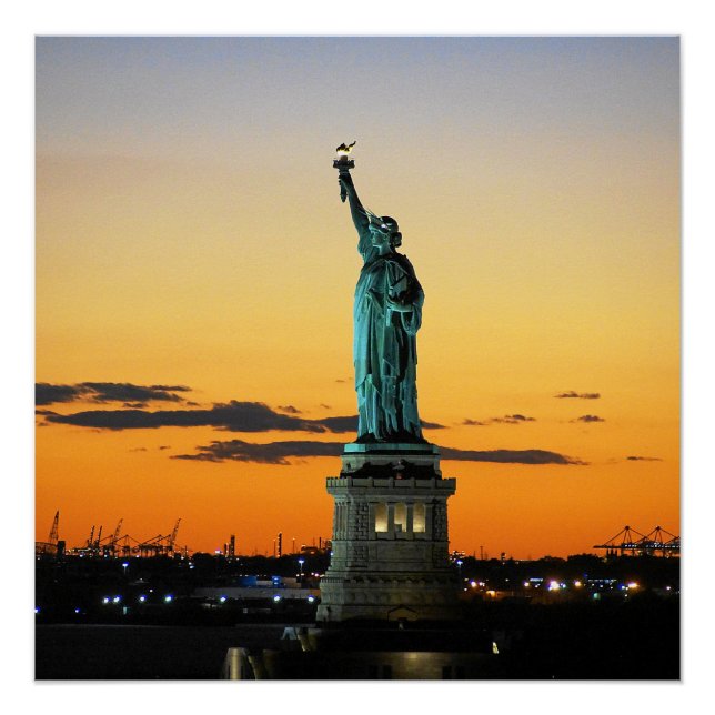 Freiheitsstatue Sunset New York Poster (Vorderseite)