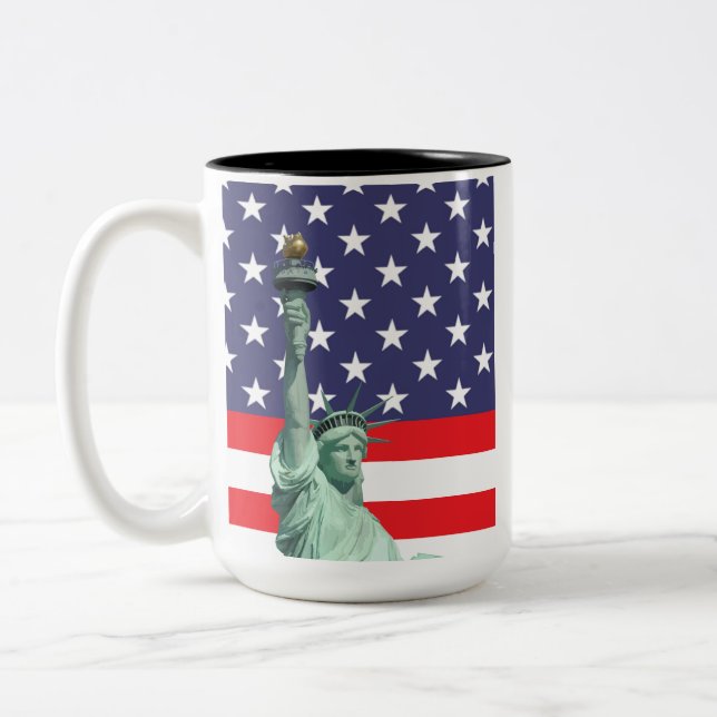 Freiheitsstatue Tasse | USA Flagge Kaffeetasse  (Links)