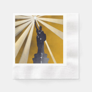 Freiheitsstatue Torch und Zweiter Weltkrieg der US Serviette
