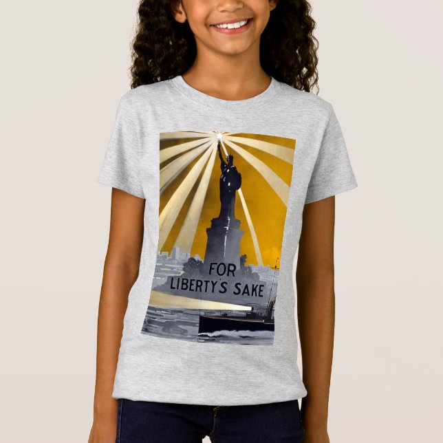 Freiheitsstatue Torch und Zweiter Weltkrieg der US T-Shirt (Vorderseite)