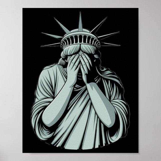 Freiheitsstatue Trauriges Amerika  Poster (Vorne)