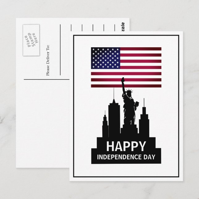 Freiheitsstatue, Unabhängigkeitstag Postkarte (Vorne/Hinten)