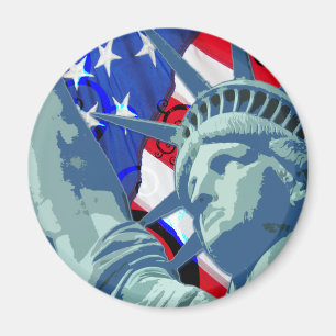 Freiheitsstatue und Patriotische amerikanische Fla Magnet