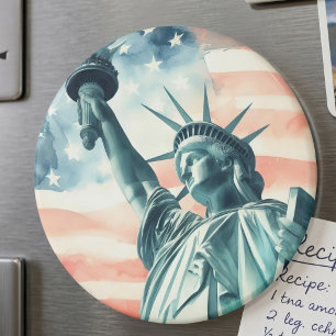 Freiheitsstatue unter amerikanischer Flagge Magnet