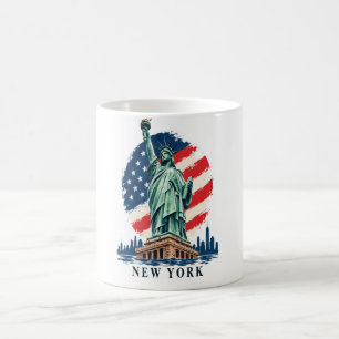 Freiheitsstatue USA-Flagge Vintage New York Tasse