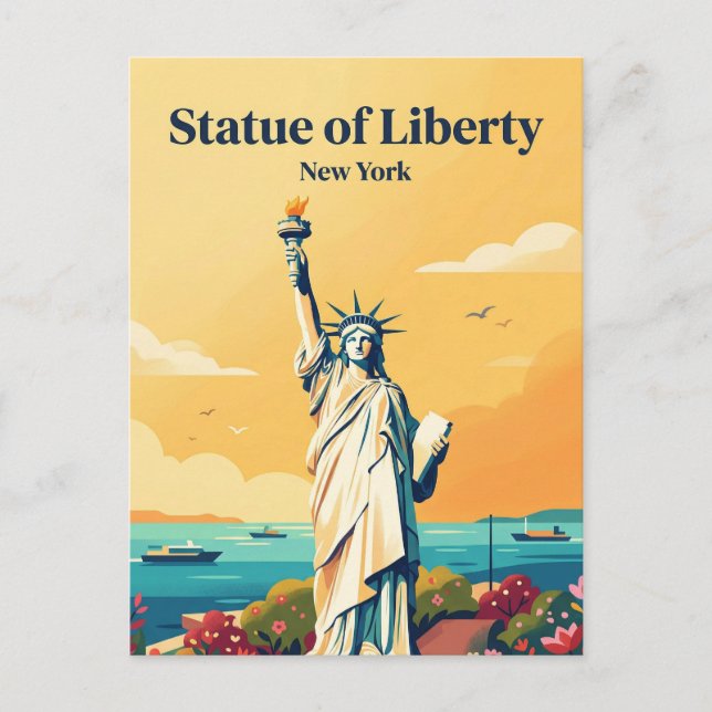 Freiheitsstatue USA Postkarte (Vorderseite)