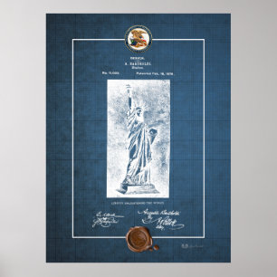 Freiheitsstatue Vintages Patentkonzept Poster