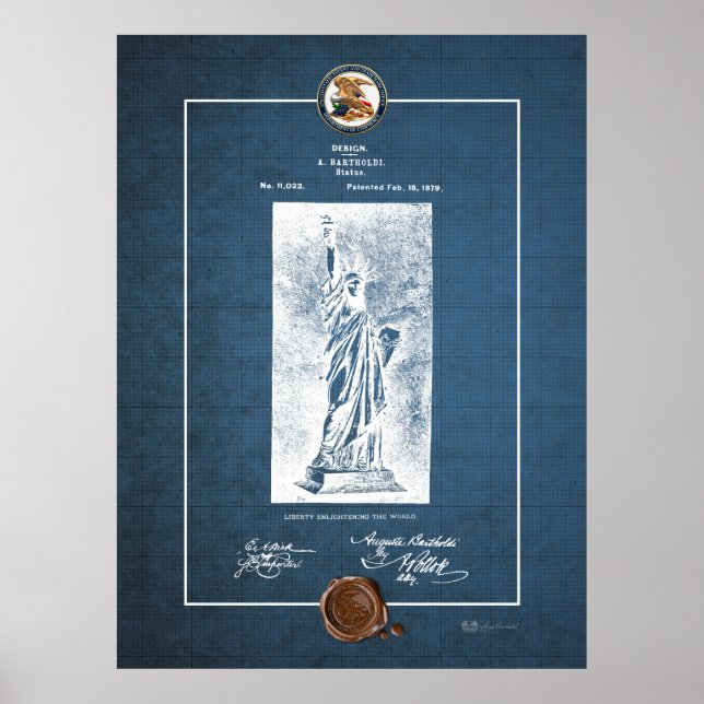 Freiheitsstatue Vintages Patentkonzept Poster (Vorne)