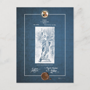 Freiheitsstatue Vintages Patentkonzept Postkarte