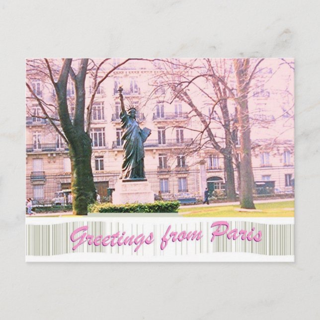 Freiheitsstatue von Paris Postkarte (Vorderseite)