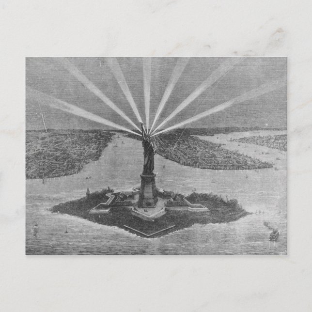 Freiheitsstatue, von 'The Graphic' Postkarte (Vorderseite)