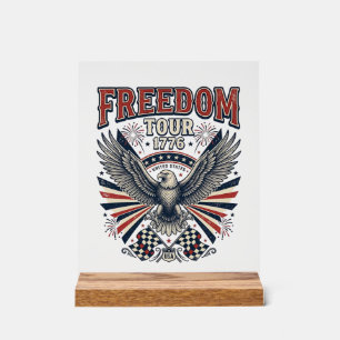 Freiheitstour 1776 Vintage Adler Patriotisches Hem Acrylschild