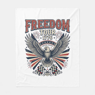 Freiheitstour 1776 Vintage Adler Patriotisches Hem Fleecedecke