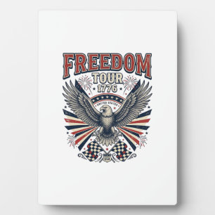 Freiheitstour 1776 Vintage Adler Patriotisches Hem Fotoplatte