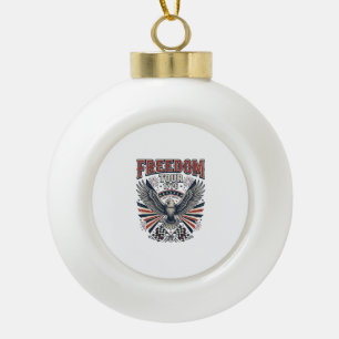 Freiheitstour 1776 Vintage Adler Patriotisches Hem Keramik Kugel-Ornament