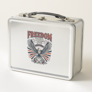 Freiheitstour 1776 Vintage Adler Patriotisches Hem Metall Brotdose