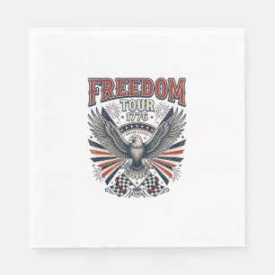 Freiheitstour 1776 Vintage Adler Patriotisches Hem Serviette