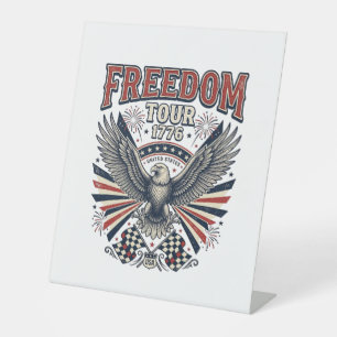 Freiheitstour 1776 Vintage Adler Patriotisches Hem Sockelschild