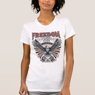 Freiheitstour 1776 Vintage Adler Patriotisches Hem T-Shirt