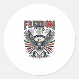Freiheitstour 1776 Vintage Adler Patriotisches Shi Runder Aufkleber