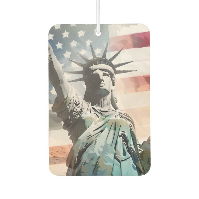 Freiheitswagenstatue: Patriotic & Stylish Autolufterfrischer (Vorderseite)