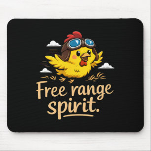 Freilaufender Geist Süßes Huhn mit Pilotenbrille Mousepad