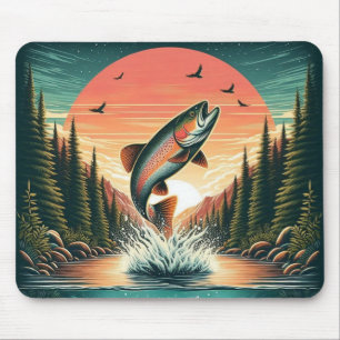 Freiluftmensch Forelle Natur Mousepad