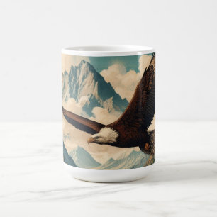 Freiluftmensch Weißkopfseeadler Gebirgszug Kaffeetasse