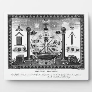 Freimaurer-Emblem-Diagramm von 1874 Fotoplatte