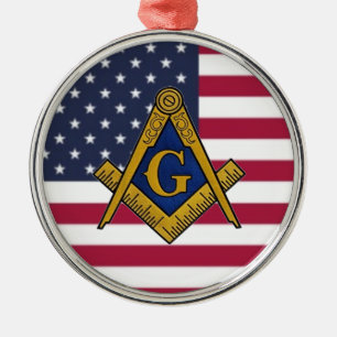 Freimaurer Freimaurerei Amerikanische Flagge Ornament Aus Metall