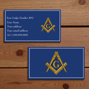 Freimaurer Freimaurerei Symbol Maurer Blau Visitenkarte