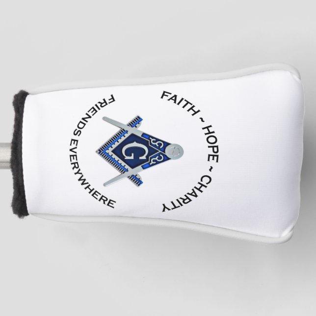 Freimaurer Golf Putter Cover Blau Headcover (Vorderseite)