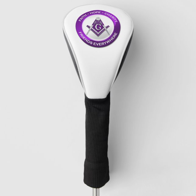 Freimaurer-Golfkopfabdeckung Lila Golf Headcover (Vorderseite)