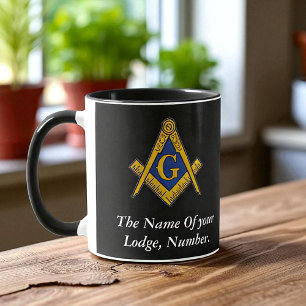 Freimaurer Kompass für Schwarz und Weiß Bierglas