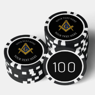 Freimaurer Maurer Freimaurer Schwarzes Quadrat und Pokerchips