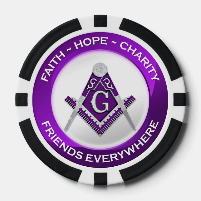 Freimaurer-Pokerchip Lila Pokerchips (Vorderseite)