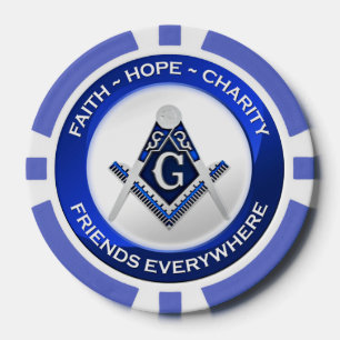 Freimaurer-Pokerchips Blau Pokerchips