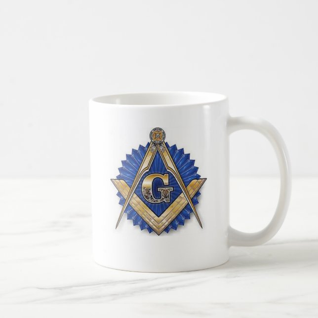 Freimaurer-Quadrat u. Kompass-Tasse Tasse (Rechts)